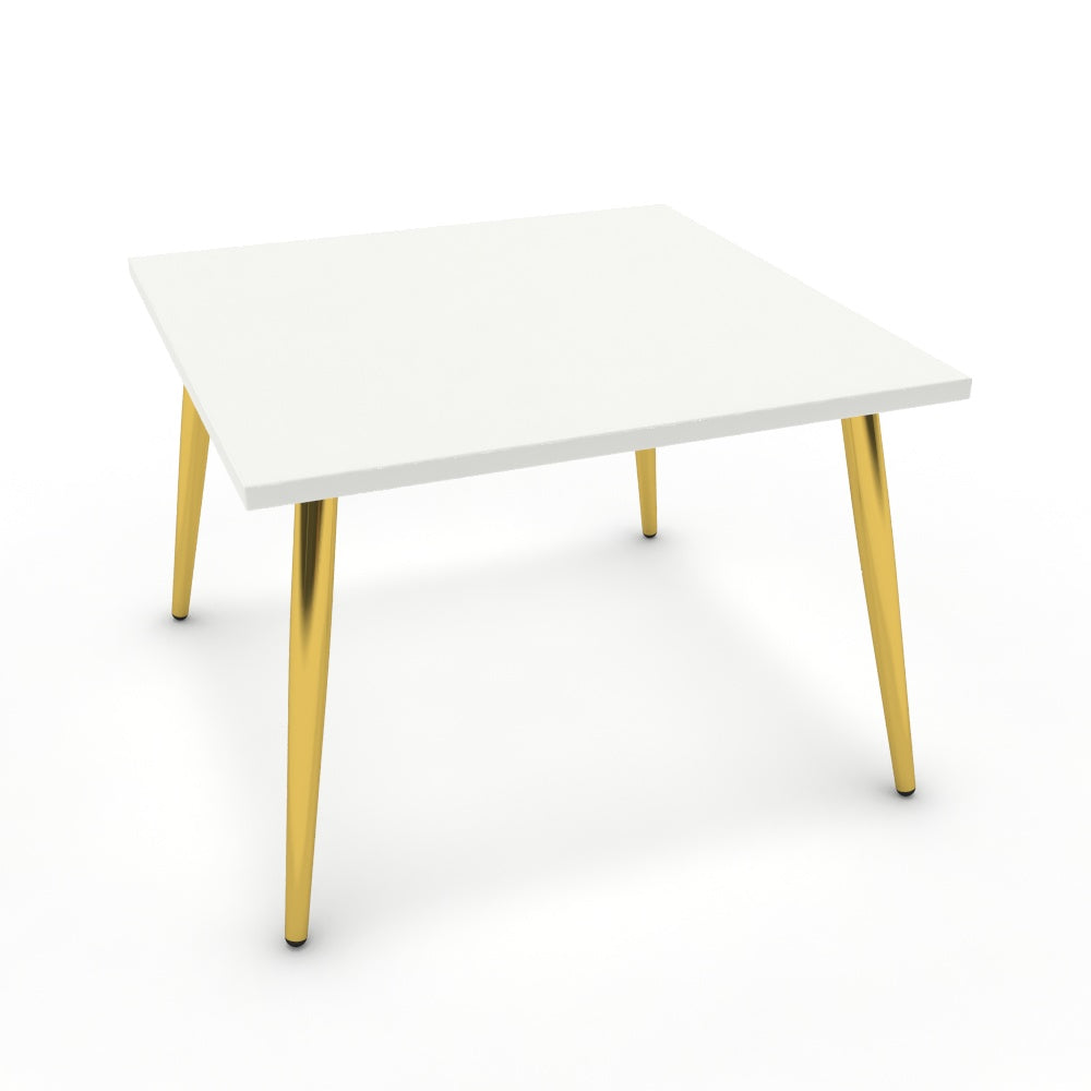 Dohányzóasztal - Manu arany lábbal - Alpesi fehér, méret: 60x60