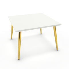 Dohányzóasztal - Manu arany lábbal - Alpesi fehér, méret: 60x60