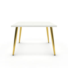 Dohányzóasztal - Manu arany lábbal - Alpesi fehér, méret: 60x60