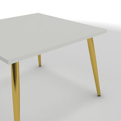 Dohányzóasztal - Manu arany lábbal - Alpesi fehér, méret: 60x60