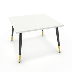 Dohányzóasztal - Manu fekete és arany lábbal - Alpesi fehér, méret: 60x60