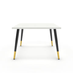 Dohányzóasztal - Manu fekete és arany lábbal - Alpesi fehér, méret: 60x60