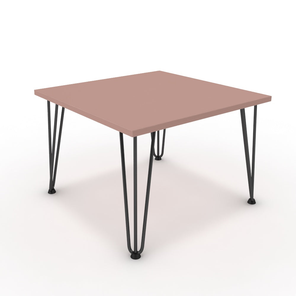 Dohányzóasztal - Linga fekete lábbal - Antik rózsaszín, méret: 60x60