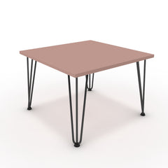 Dohányzóasztal - Linga fekete lábbal - Antik rózsaszín, méret: 60x60