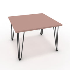 Dohányzóasztal - Linga fekete lábbal - Antik rózsaszín, méret: 60x60