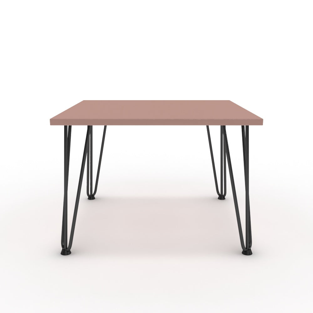 Dohányzóasztal - Linga fekete lábbal - Antik rózsaszín, méret: 60x60