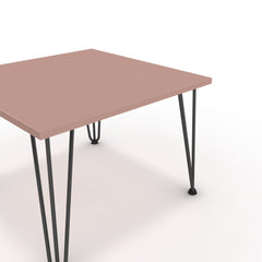 Dohányzóasztal - Linga fekete lábbal - Antik rózsaszín, méret: 60x60