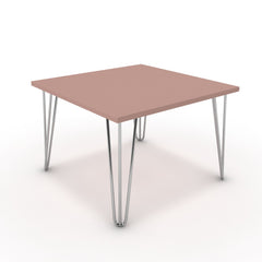 Dohányzóasztal - Linga króm lábbal - Antik rózsaszín, méret: 60x60