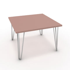 Dohányzóasztal - Linga króm lábbal - Antik rózsaszín, méret: 60x60