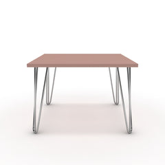 Dohányzóasztal - Linga króm lábbal - Antik rózsaszín, méret: 60x60