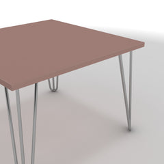 Dohányzóasztal - Linga króm lábbal - Antik rózsaszín, méret: 60x60