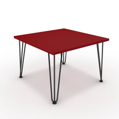 Dohányzóasztal - Linga fekete lábbal - Chilli piros, méret: 60x60