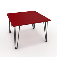 Dohányzóasztal - Linga fekete lábbal - Chilli piros, méret: 60x60