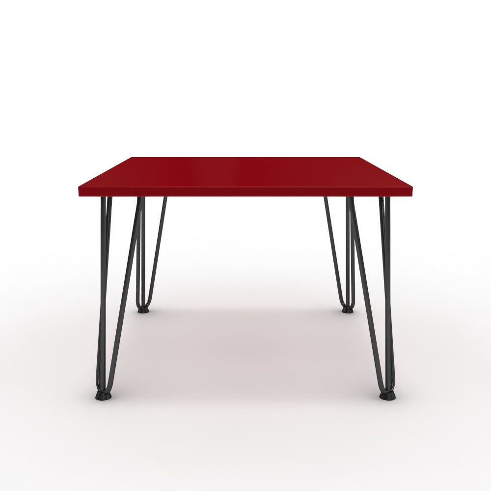 Dohányzóasztal - Linga fekete lábbal - Chilli piros, méret: 60x60