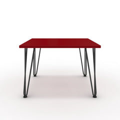 Dohányzóasztal - Linga fekete lábbal - Chilli piros, méret: 60x60