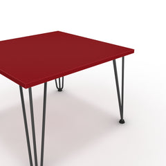 Dohányzóasztal - Linga fekete lábbal - Chilli piros, méret: 60x60