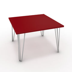 Dohányzóasztal - Linga króm lábbal - Chilli piros, méret: 60x60