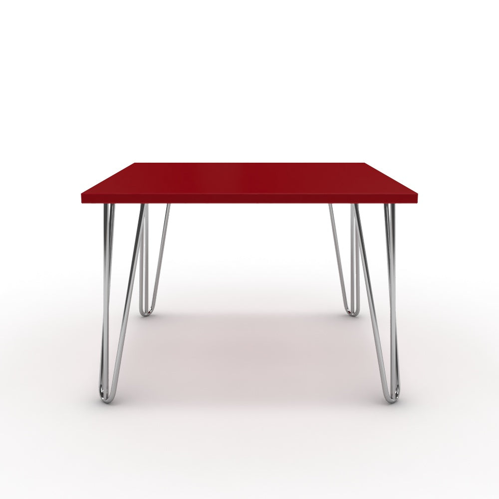 Dohányzóasztal - Linga króm lábbal - Chilli piros, méret: 60x60