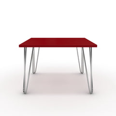 Dohányzóasztal - Linga króm lábbal - Chilli piros, méret: 60x60