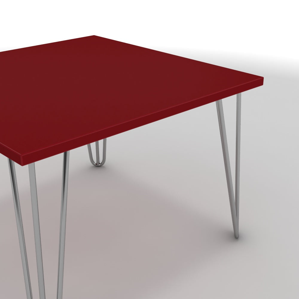 Dohányzóasztal - Linga króm lábbal - Chilli piros, méret: 60x60