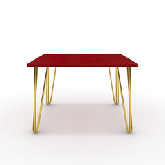 Dohányzóasztal - Linga arany lábbal - Chilli piros, méret: 60x60