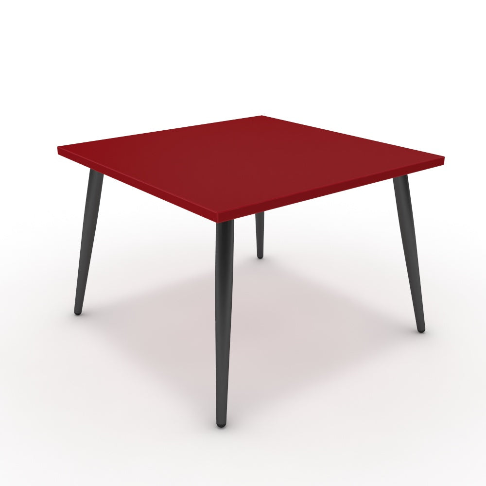 Dohányzóasztal - Manu fekete lábbal - Chilli piros, méret: 60x60