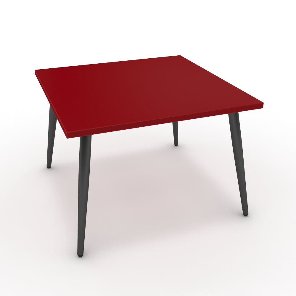 Dohányzóasztal - Manu fekete lábbal - Chilli piros, méret: 60x60