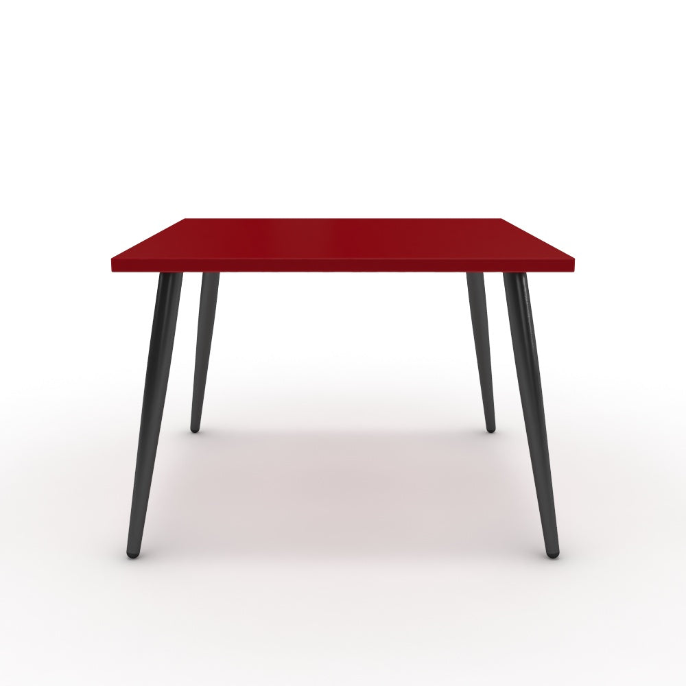 Dohányzóasztal - Manu fekete lábbal - Chilli piros, méret: 60x60