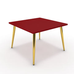 Dohányzóasztal - Manu arany lábbal - Chilli piros, méret: 60x60