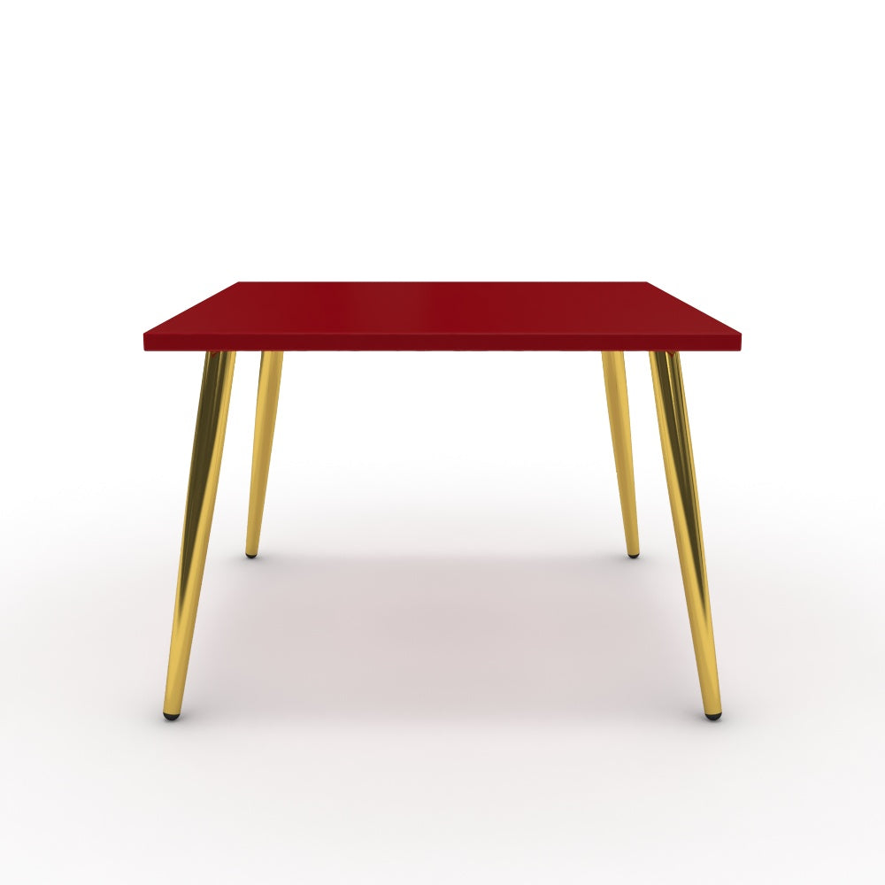 Dohányzóasztal - Manu arany lábbal - Chilli piros, méret: 60x60