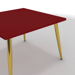 Dohányzóasztal - Manu arany lábbal - Chilli piros, méret: 60x60