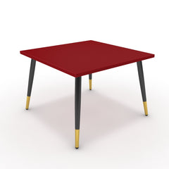 Dohányzóasztal - Manu fekete és arany lábbal - Chilli piros, méret: 60x60