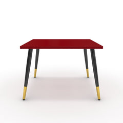 Dohányzóasztal - Manu fekete és arany lábbal - Chilli piros, méret: 60x60