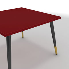 Dohányzóasztal - Manu fekete és arany lábbal - Chilli piros, méret: 60x60