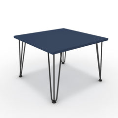 Dohányzóasztal - Linga fekete lábbal - Tiroli kék, méret: 60x60