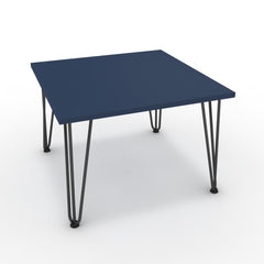 Dohányzóasztal - Linga fekete lábbal - Tiroli kék, méret: 60x60