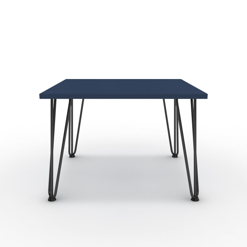 Dohányzóasztal - Linga fekete lábbal - Tiroli kék, méret: 60x60