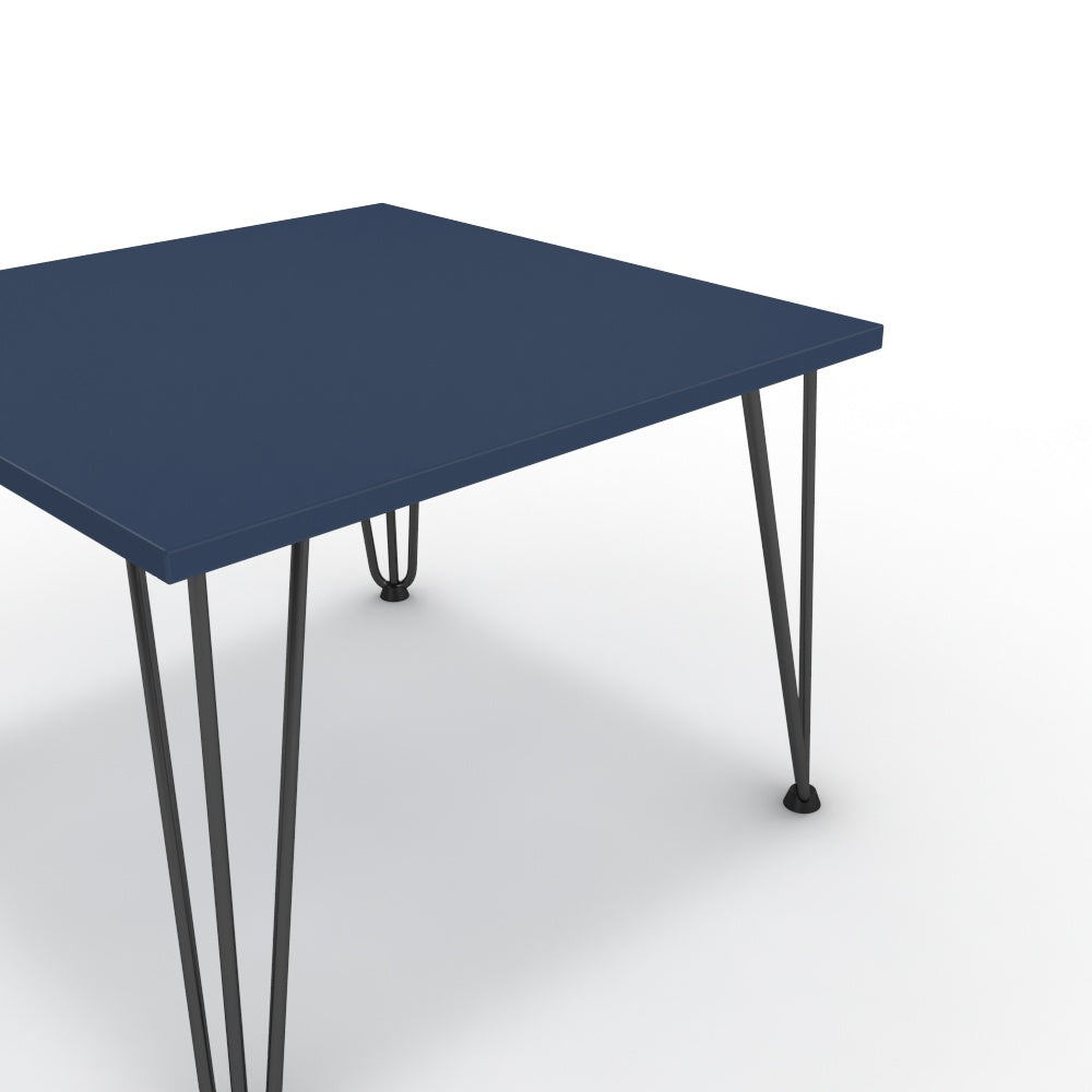 Dohányzóasztal - Linga fekete lábbal - Tiroli kék, méret: 60x60