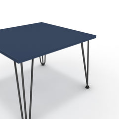 Dohányzóasztal - Linga fekete lábbal - Tiroli kék, méret: 60x60