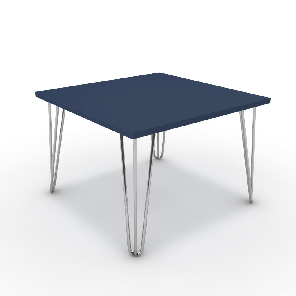 Dohányzóasztal - Linga króm lábbal - Tiroli kék, méret: 60x60