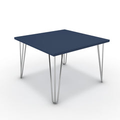 Dohányzóasztal - Linga króm lábbal - Tiroli kék, méret: 60x60