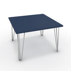 Dohányzóasztal - Linga króm lábbal - Tiroli kék, méret: 60x60