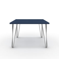 Dohányzóasztal - Linga króm lábbal - Tiroli kék, méret: 60x60