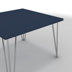 Dohányzóasztal - Linga króm lábbal - Tiroli kék, méret: 60x60