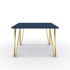 Dohányzóasztal - Linga arany lábbal - Tiroli kék, méret: 60x60