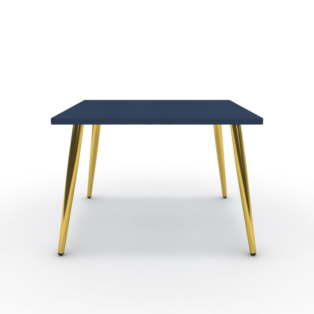 Dohányzóasztal - Manu arany lábbal - Tiroli kék, méret: 60x60