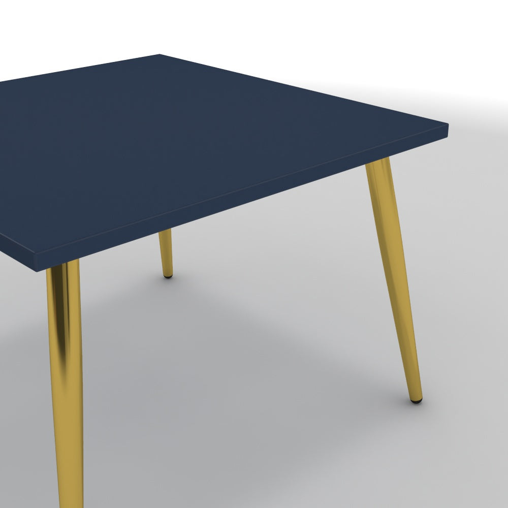 Dohányzóasztal - Manu arany lábbal - Tiroli kék, méret: 60x60