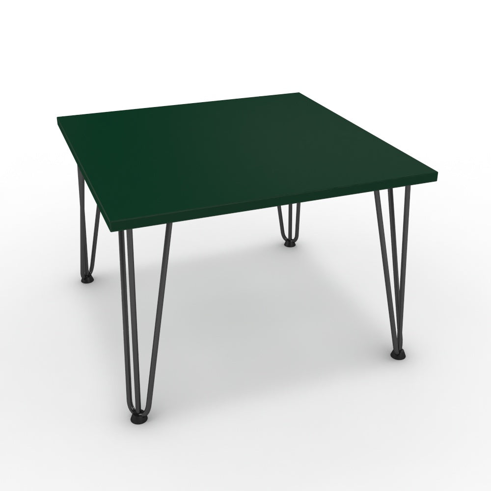 Dohányzóasztal - Linga fekete lábbal - Forest zöld, méret: 60x60