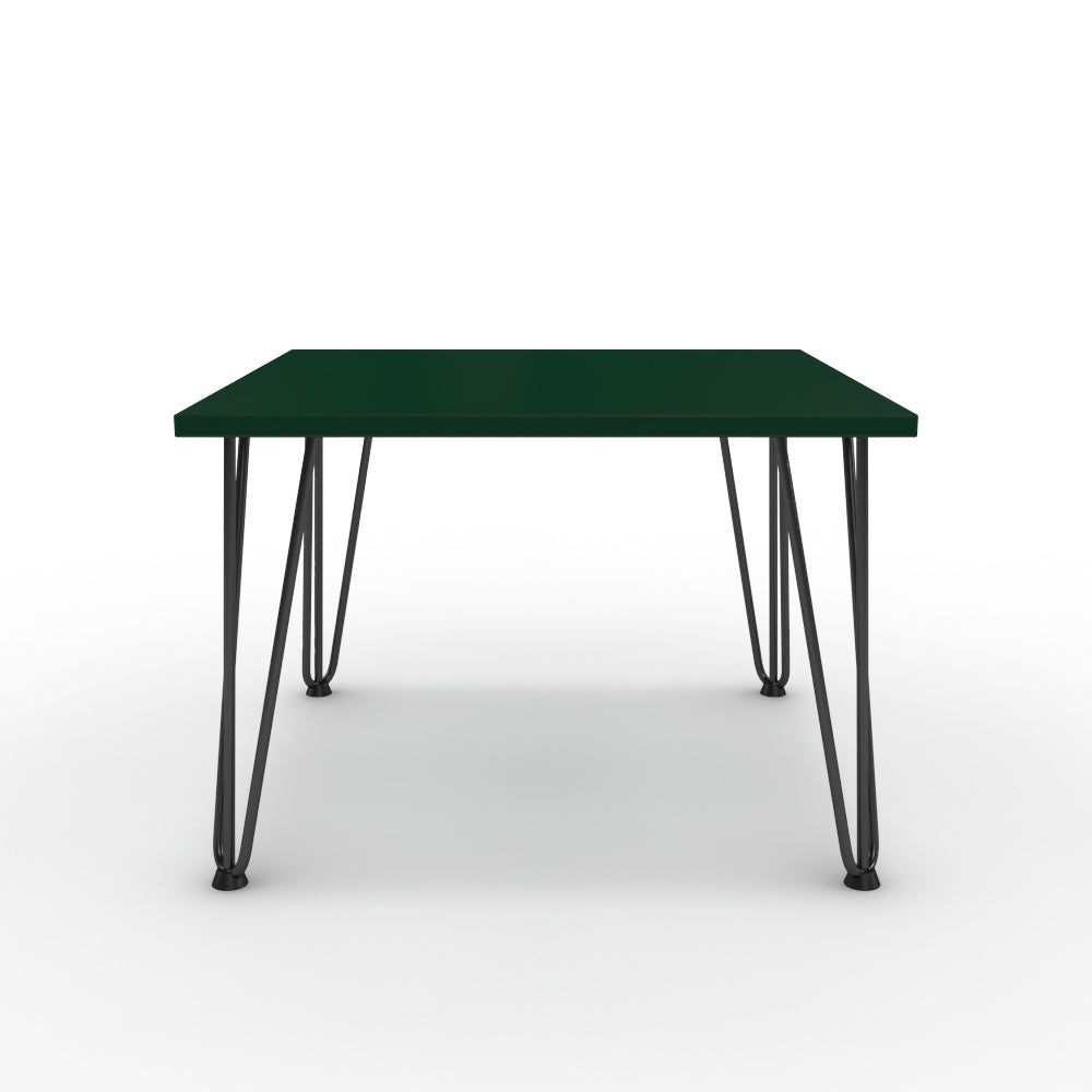 Dohányzóasztal - Linga fekete lábbal - Forest zöld, méret: 60x60