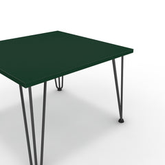 Dohányzóasztal - Linga fekete lábbal - Forest zöld, méret: 60x60